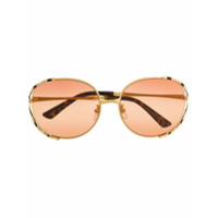 Gucci Eyewear Óculos de sol com listras - Dourado