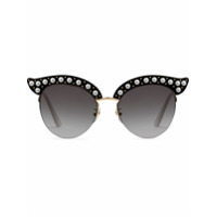 Gucci Eyewear Óculos de sol gatinho com aplicações - Preto