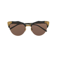 Gucci Eyewear Óculos de sol gatinho com efeito bambu - Marrom