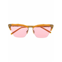 Gucci Eyewear Óculos de sol gatinho com efeito bambu - Rosa