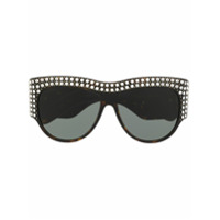 Gucci Eyewear Óculos de sol Interlocking G com aplicação de cristais - Marrom