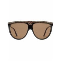 Gucci Eyewear Óculos de sol oversized com cristais - Preto