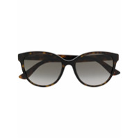 Gucci Eyewear Óculos de sol oversized com efeito tartaruga - Marrom