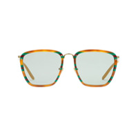 Gucci Eyewear Óculos de sol oversized com lentes coloridas - Dourado