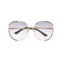 Gucci Eyewear Óculos de sol oversized degradê - Dourado