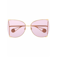 Gucci Eyewear Óculos de sol oversized - Dourado