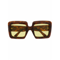 Gucci Eyewear Óculos de sol oversized Interlocking G - Marrom