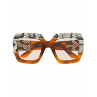 Gucci Eyewear Óculos de sol oversized - Marrom