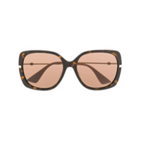 Gucci Eyewear Óculos de sol oversized - Marrom