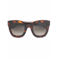 Gucci Eyewear Óculos de sol oversized tartaruga - Marrom