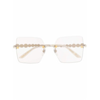 Gucci Eyewear Óculos de sol quadrado com aplicação de cristais - Prateado