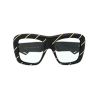 Gucci Eyewear Óculos de sol quadrado com aplicação de cristais - Preto
