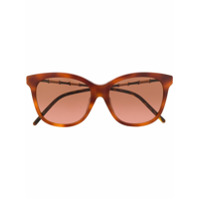 Gucci Eyewear Óculos de sol quadrado com efeito de bambu - Marrom