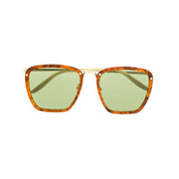 Gucci Eyewear Óculos de sol quadrado com efeito tartaruga - Laranja