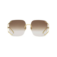 Gucci Eyewear Óculos de sol quadrado degradê - Dourado
