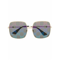 Gucci Eyewear Óculos de sol quadrado GG holográfico - Dourado