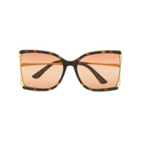 Gucci Eyewear Óculos de sol quadrado tartaruga - Marrom