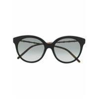 Gucci Eyewear Óculos de sol redondo com efeito bambu - Preto