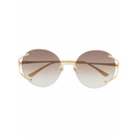 Gucci Eyewear Óculos de sol redondo - Dourado
