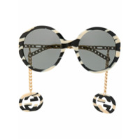 Gucci Eyewear Óculos de sol redondo Interlocking G - Neutro