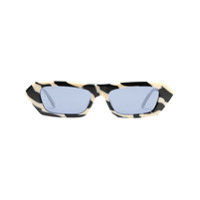 Gucci Eyewear Óculos de sol retangular com aplicação de cristal - Preto