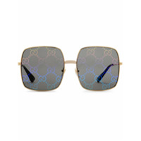 Gucci Eyewear Óculos de sol retangular - Dourado