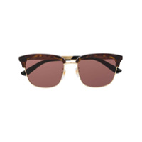 Gucci Eyewear Óculos de sol retangular GG0697S - Marrom