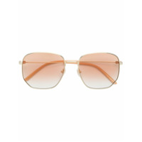 Gucci Eyewear Óculos de sol retangular - Metálico