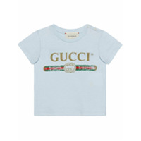Gucci Kids Baby T-shirt with Gucci logo - Azul