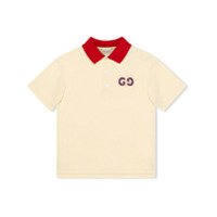Gucci Kids Camisa polo com logo GG - Neutro