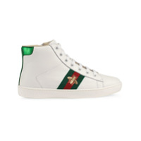 Gucci Kids Children's leather high-top sneaker - Branco