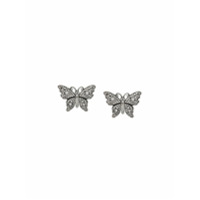 Gucci Par de brincos 'Butterfly' com cristais - Metálico