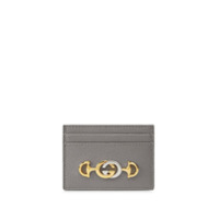 Gucci Porta-cartões Gucci Zumi em couro granulado - Cinza