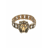 Gucci Pulseira cabeça de leão com cristais - 8062