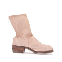 Guidi Ankle boot de camurça com zíper - Rosa