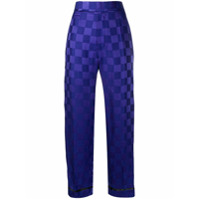 Haider Ackermann Calça pantalona com estampa geométrica - Azul