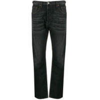 Haikure Calça jeans reta cintura alta - Preto
