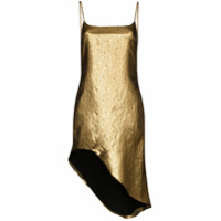 Halpern Vestido assimétrico com brilho - Dourado