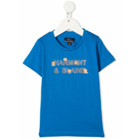 Harmont & Blaine Junior Camiseta decote careca com estampa gráfica - Azul