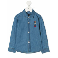 Harmont & Blaine Junior Saia jeans bordada - Azul