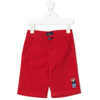 Harmont & Blaine Junior Short de algodão com patch de logo - Vermelho