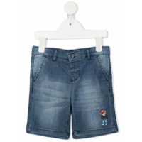 Harmont & Blaine Junior Short jeans com bordado - Azul