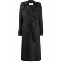Harris Wharf London Trench coat longo de lã - Preto