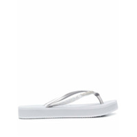 Havaianas Chinelo flatform com brilho - Prateado