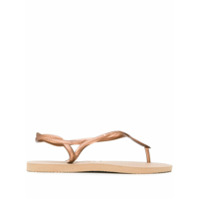 Havaianas Slide com detalhe de logo - Dourado