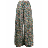 Henrik Vibskov Calça palazzo cintura alta com franzido - Azul