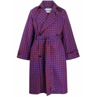 Henrik Vibskov Trench coat xadrez com cinto - Roxo
