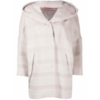 Herno Jaqueta de lã com capuz e listras - Rosa