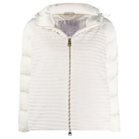 Herno Jaqueta matelassÃª com recortes em tricÃ´ - Branco