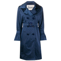 Herno Trench coat de cetim monogramado - Azul